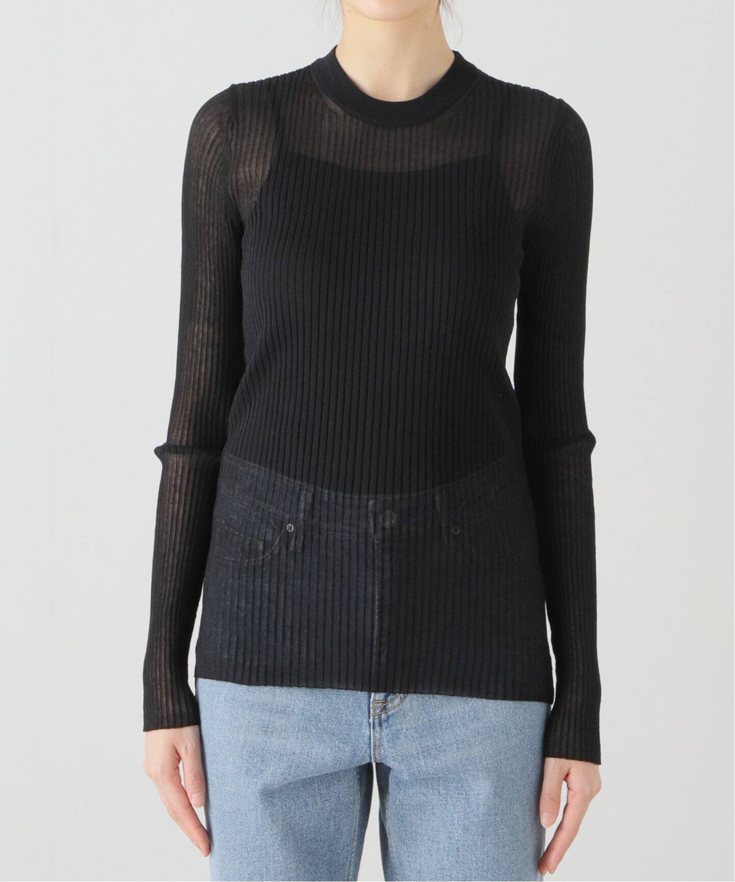 Cotton Nylon Sheer Rib Knit（ニット／セーター）｜L 