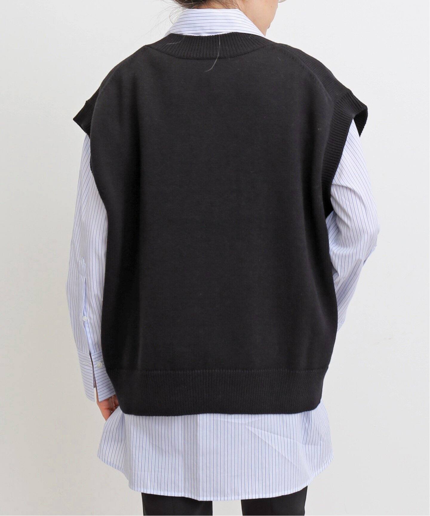 COTTON WOOL KNIT VEST（ニット／セーター）｜L 