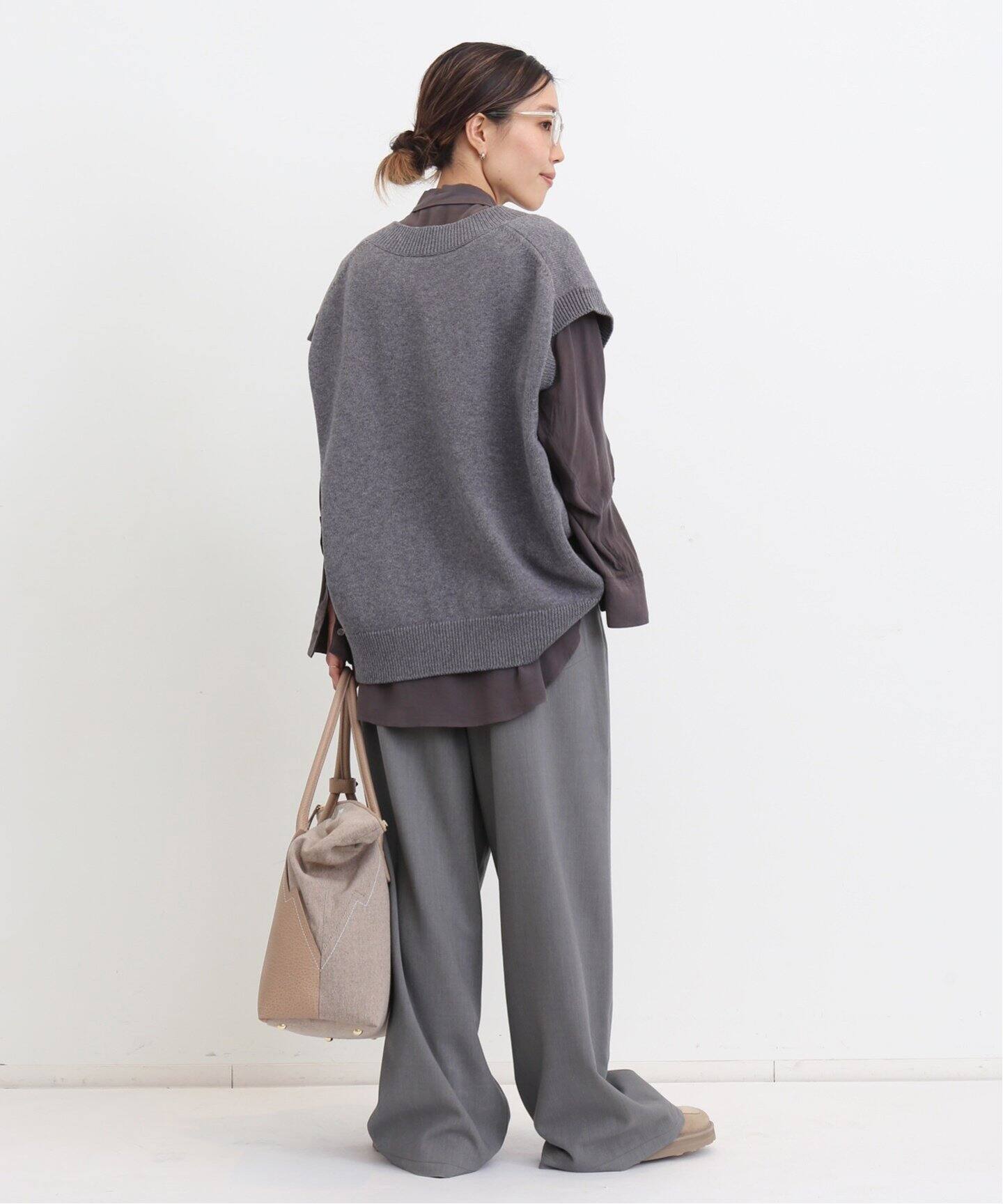 COTTON WOOL KNIT VEST（ニット／セーター）｜L 