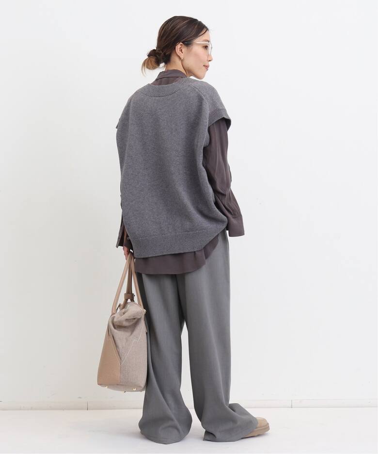 COTTON WOOL KNIT VEST（ニット／セーター）｜L 