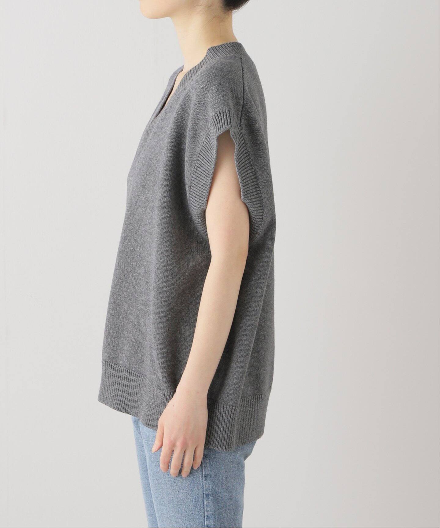 COTTON WOOL KNIT VEST（ニット／セーター）｜L 