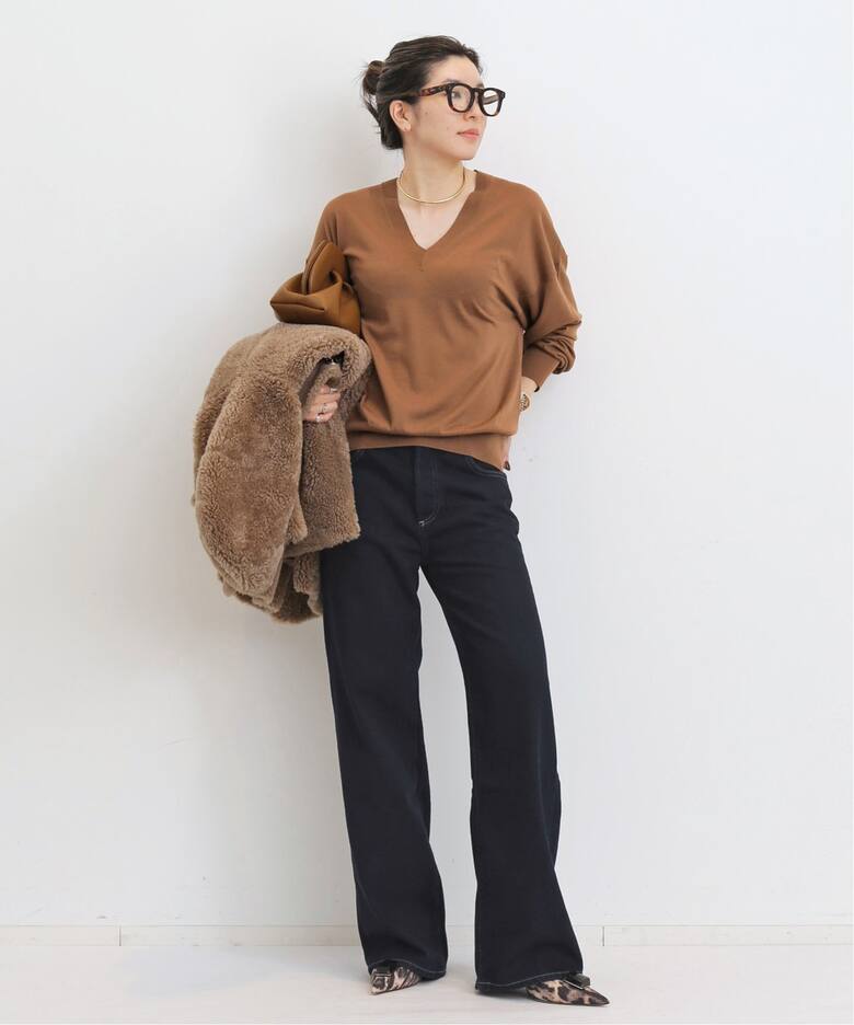 WISH High Gauge V Neck Pullover（ニット／セーター）｜L