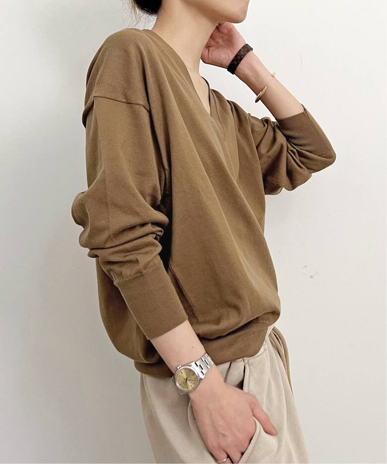 BASIC KNIT V PULLOVER（ニット／セーター）｜L