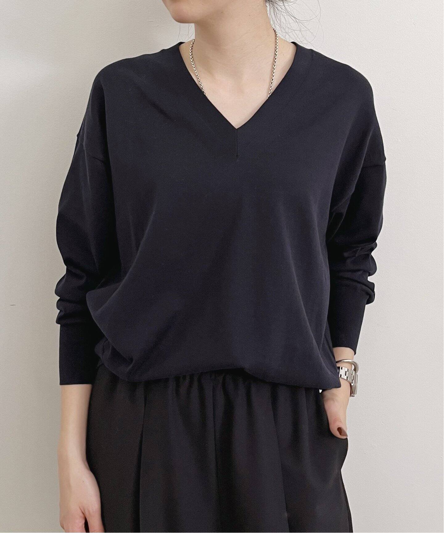 BASIC KNIT V PULLOVER（ニット／セーター）｜L 