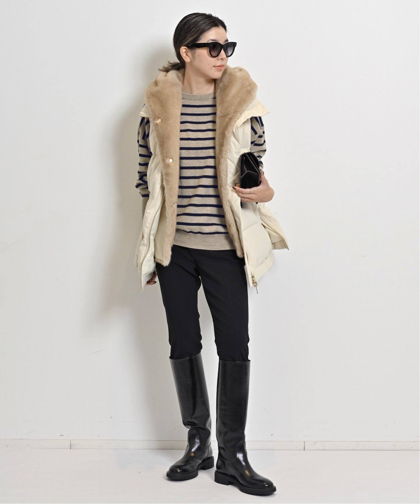 BORDER BF KNIT PULLOVER（ニット／セーター）｜L 