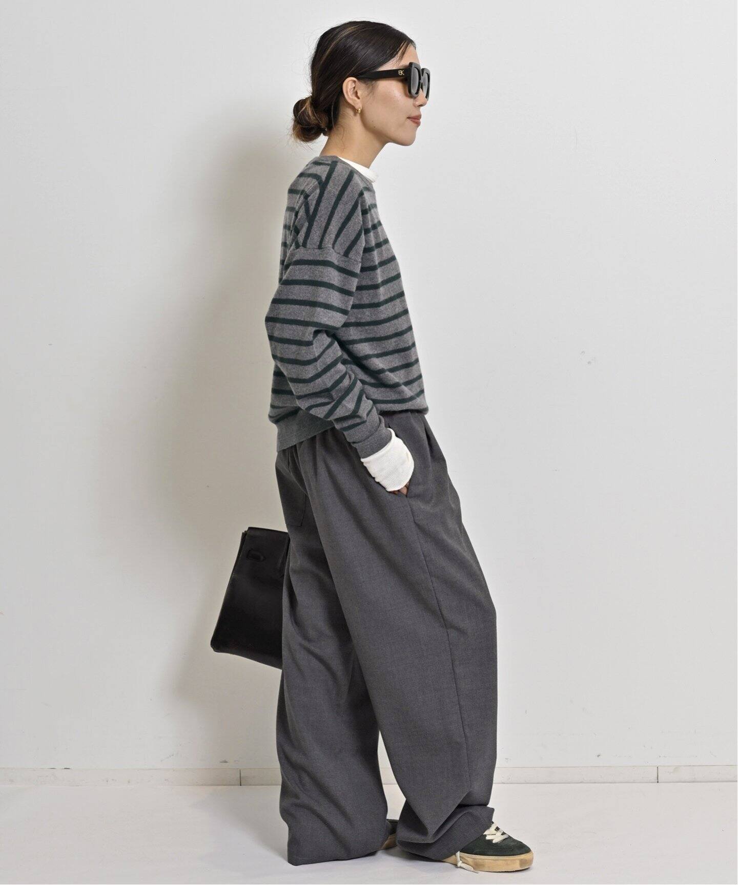 BORDER BF KNIT PULLOVER（ニット／セーター）｜L 