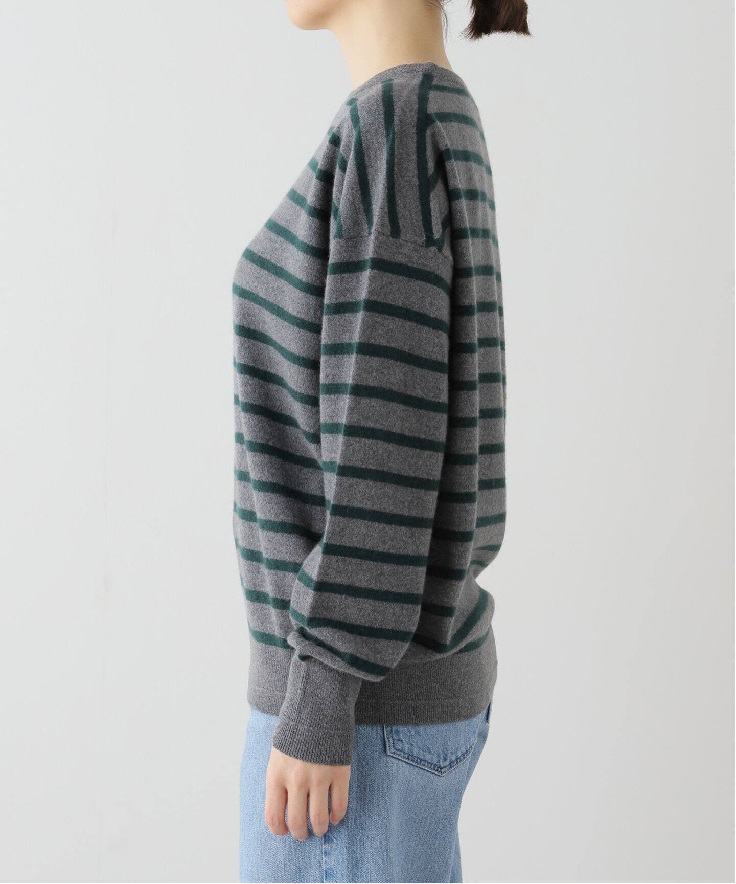 BORDER BF KNIT PULLOVER（ニット／セーター）｜L 