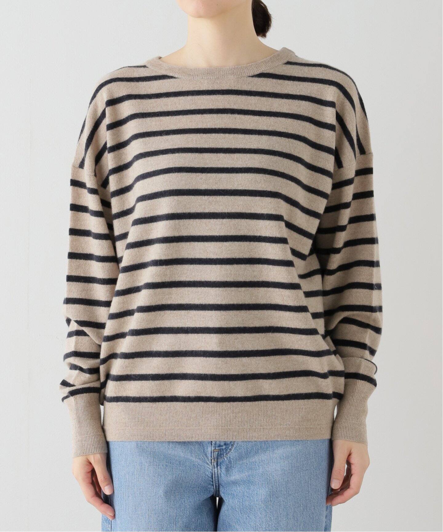 BORDER BF KNIT PULLOVER（ニット／セーター）｜L 