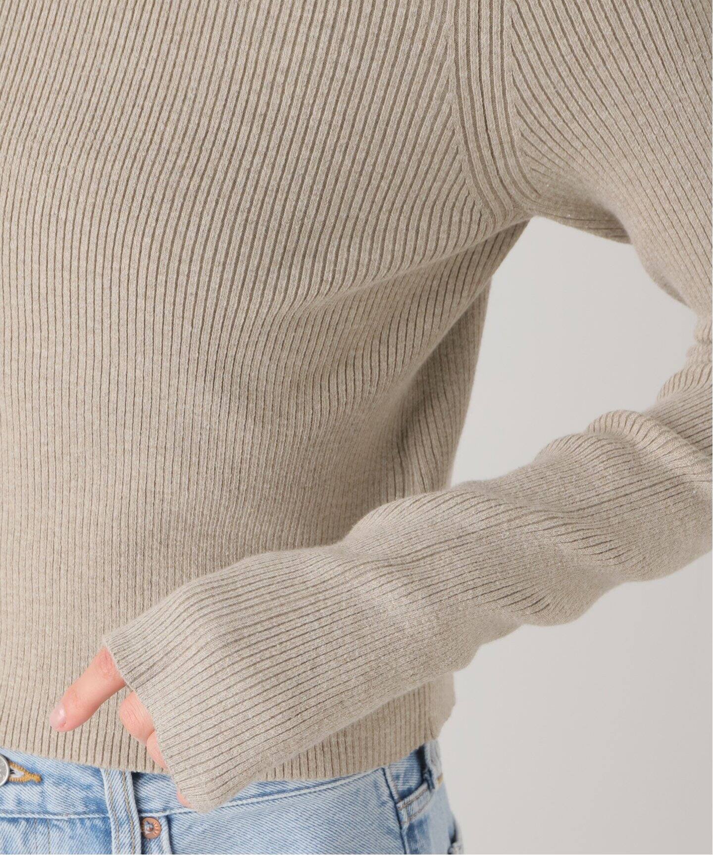 LAUREN MANOOGIAN/ローレン マヌージアン】 RIB CROP CREWNECK TOP  