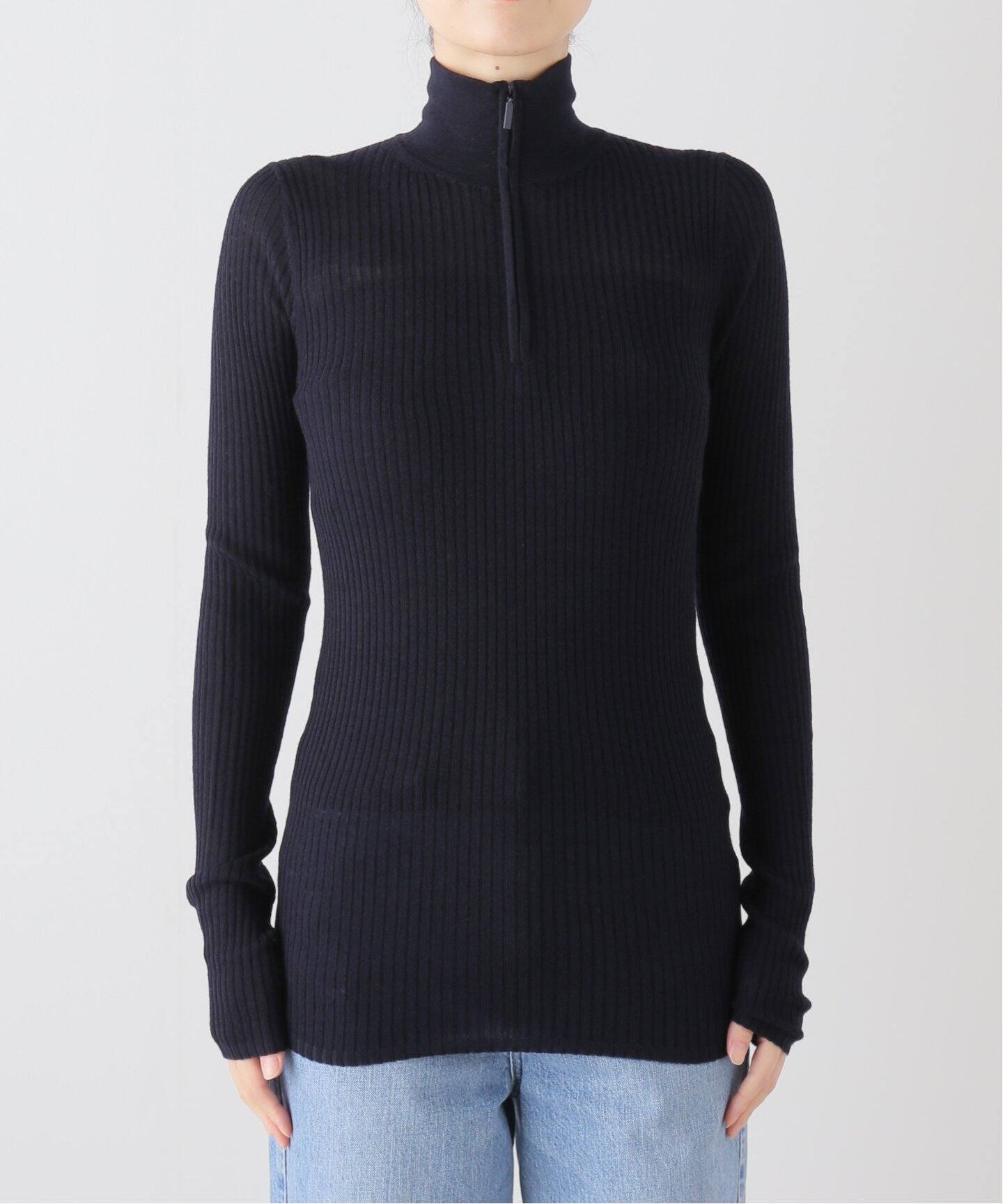TIBI/ティビ】 RIBBED ZIP UP SWEATER（ニット／セーター）｜L  