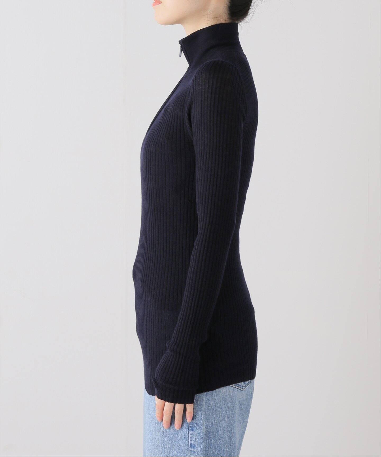TIBI/ティビ】 RIBBED ZIP UP SWEATER（ニット／セーター）｜L  