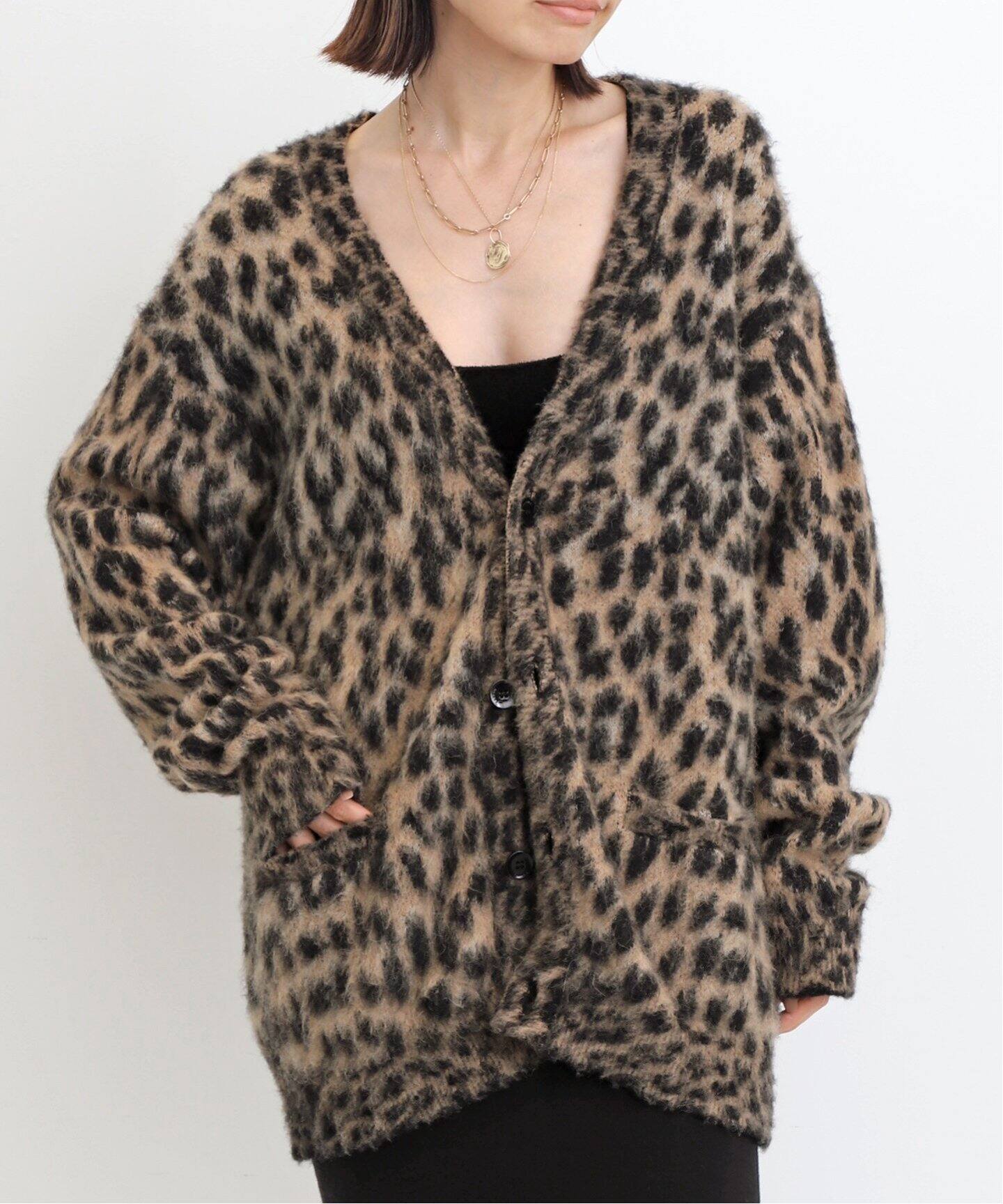 LANEUS/ラネウス】LEOPARD CARDIGAN（カーディガン）｜L 