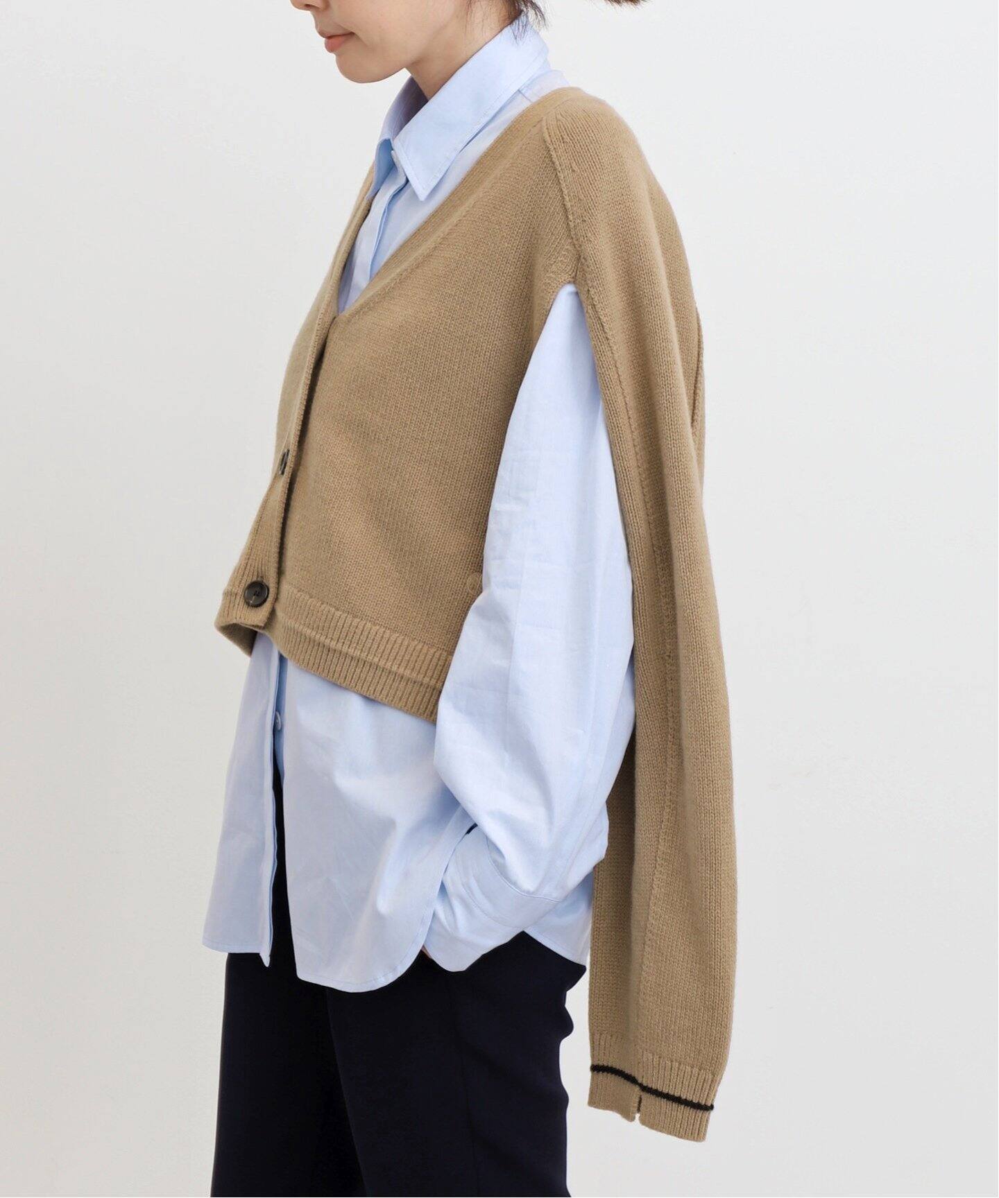 MARIA MCMANUS/マリア マクマナス】 CROP DEEP V CARDIGAN  