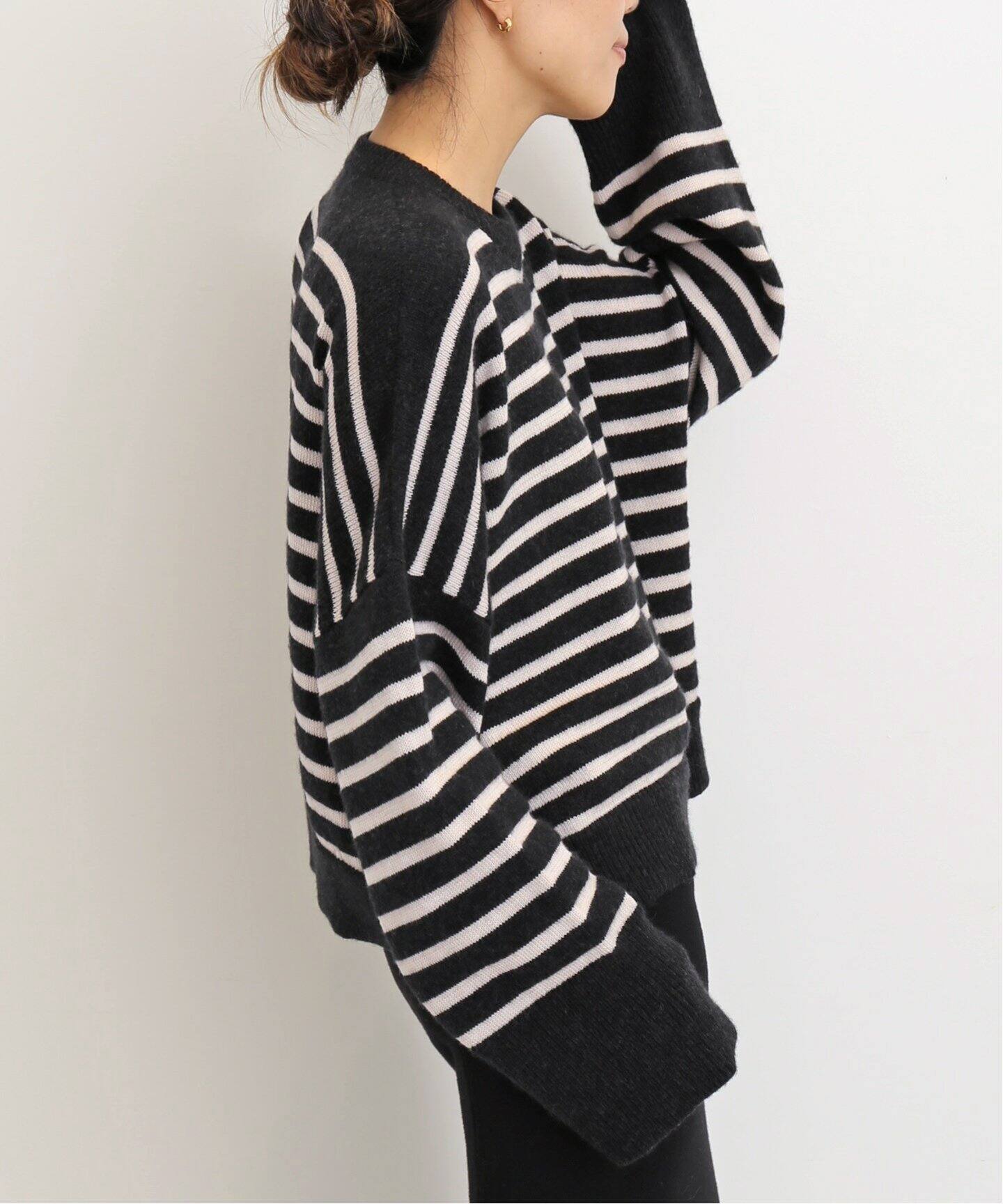 ROBERTO COLLINA/ロベルト コリーナ】 GIROCOLLO BORDER SWEATER  