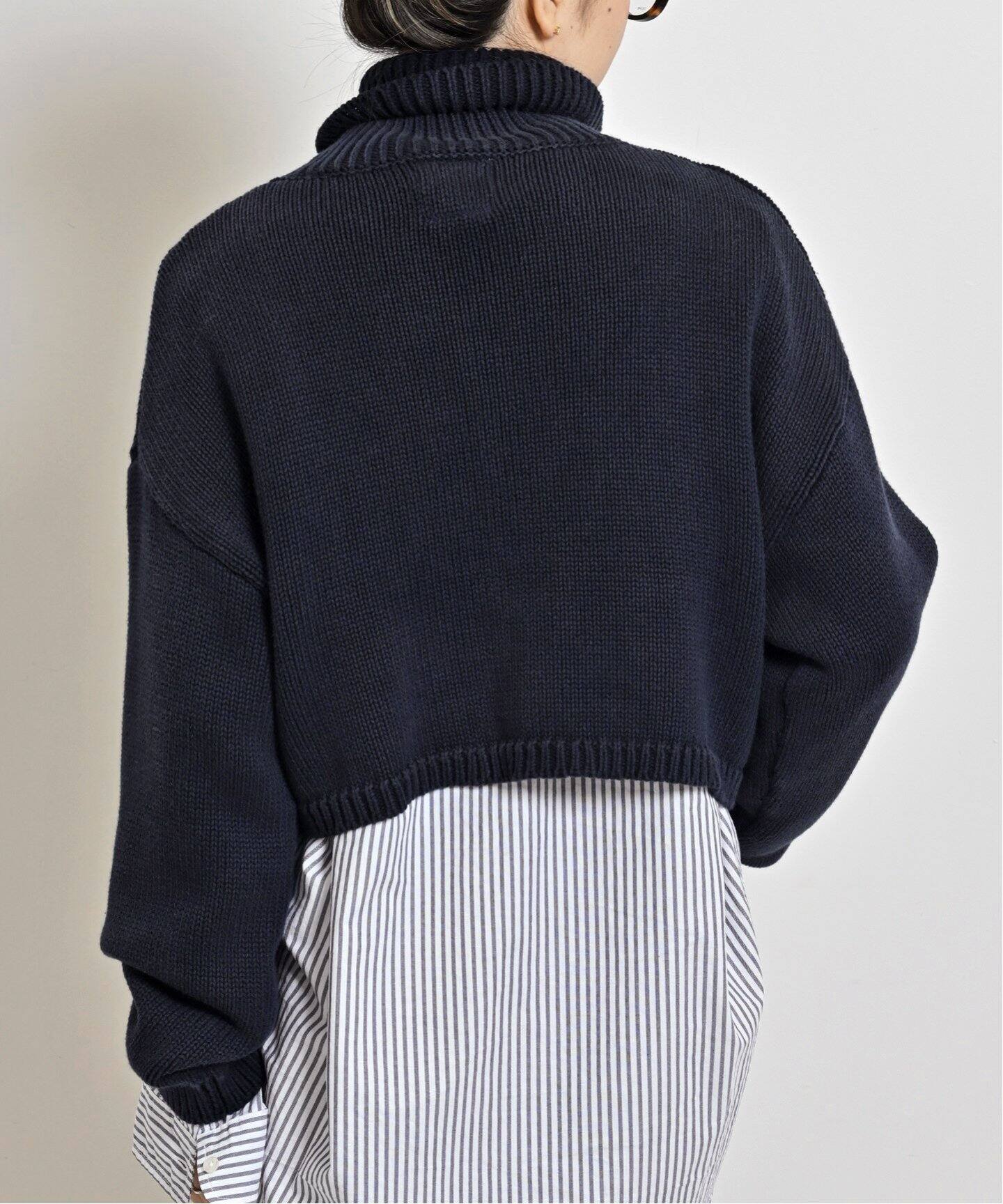 DENIMIST/デニミスト】 AMERICAN FLAG CROPPED TURTLENECK SWEATER 