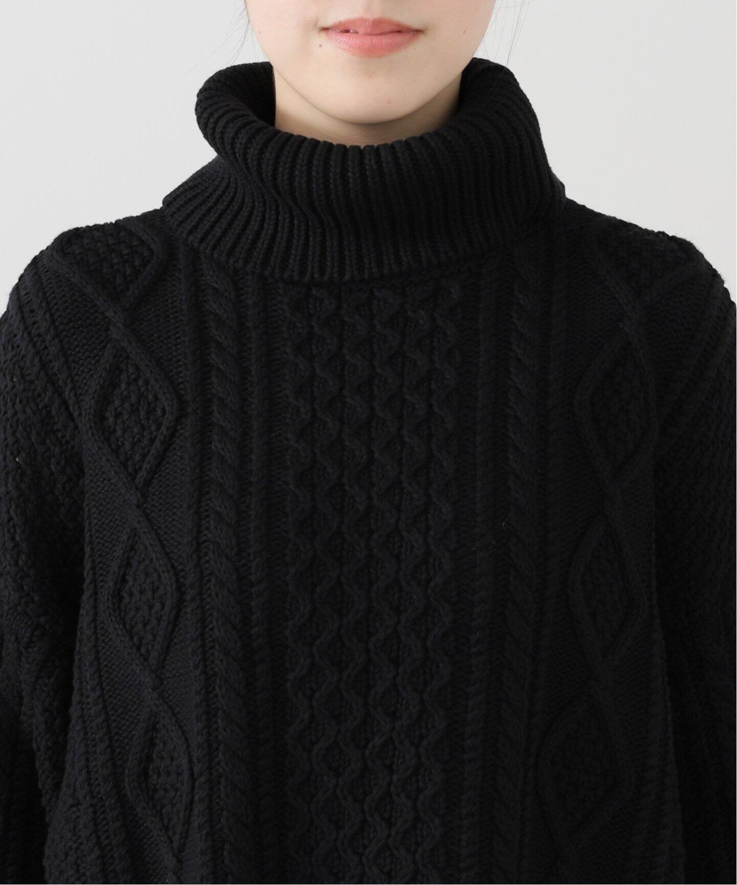 DENIMIST/デニミスト】 CROPPED CABLE TURTLENECK SWEATER（ニット 
