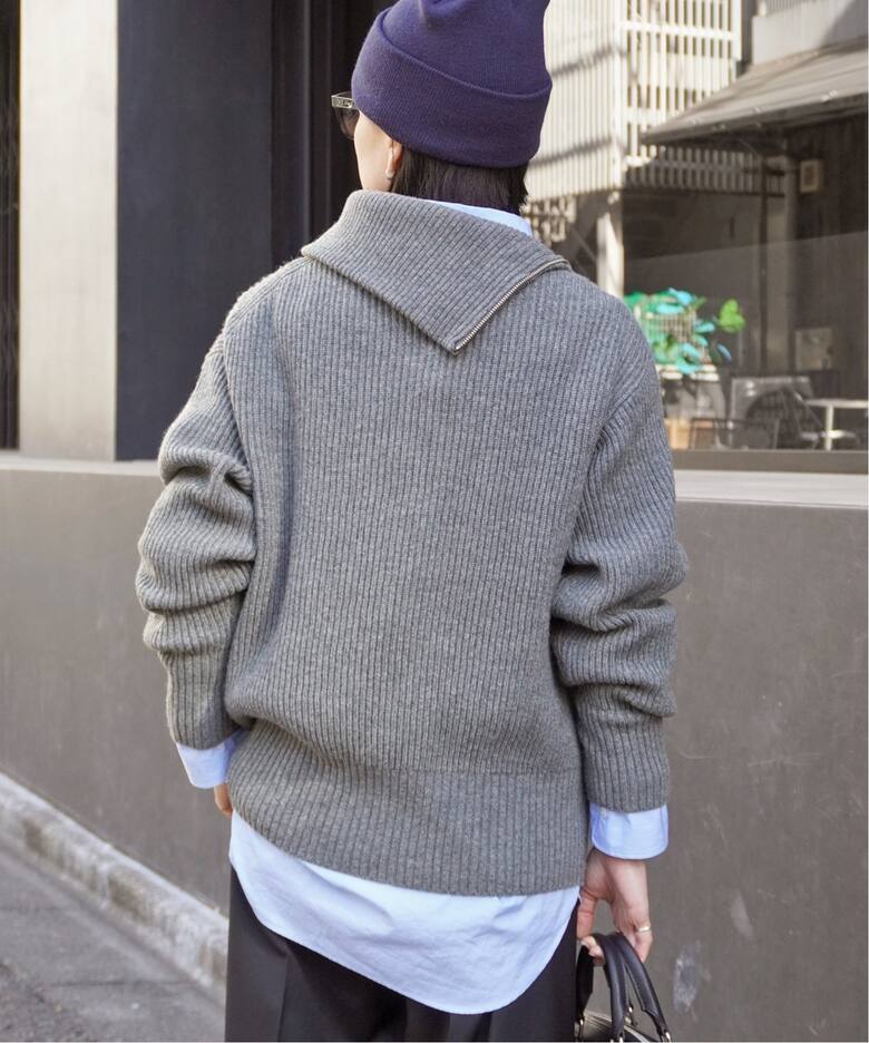 カシミヤミックスニットアゼジップ（ニット／セーター）｜AP STUDIO  