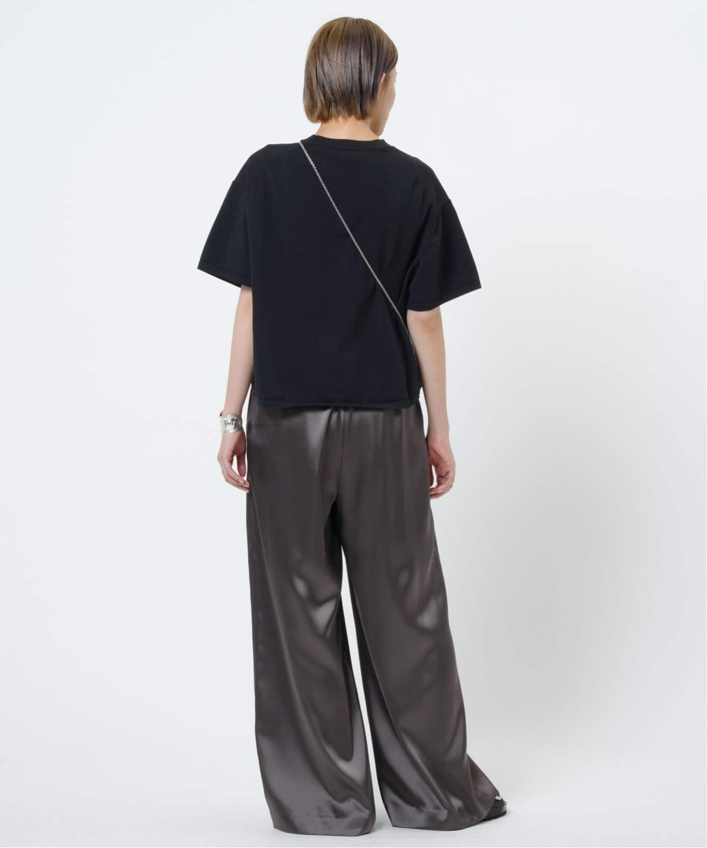 【美品】AP STUDIO ニットクロップドティー ブラック AP STUDIO（エーピーストゥディオ）の「追加4ニットクロップド