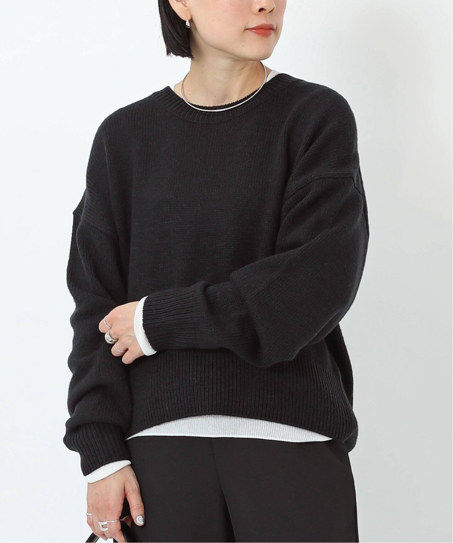 ショートクルーネックニット（ニット／セーター）｜AP STUDIO 