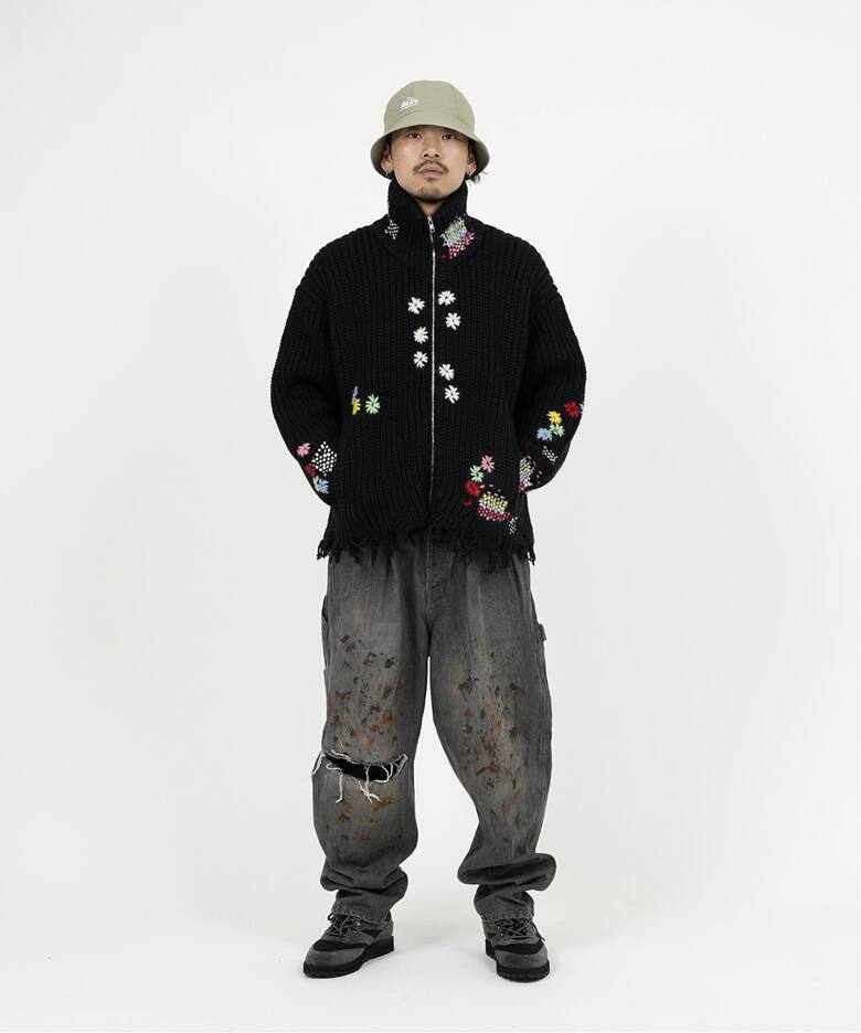 doublet / ダブレット】DARNING CUT OFF DRIVERS KNITWEAR（ニット  