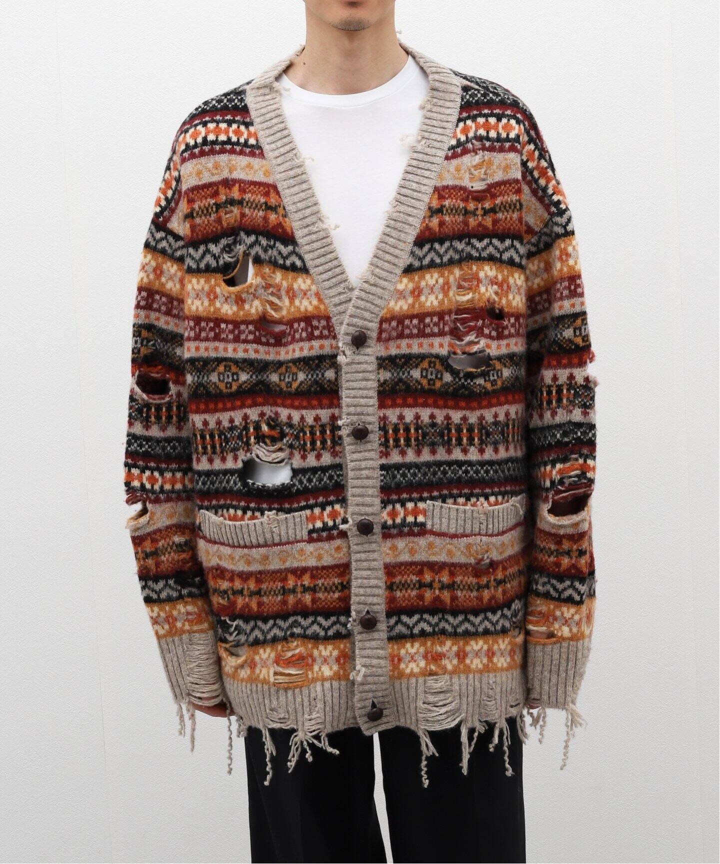 doublet / ダブレット】OVERSIZED FAIR-ISLE CARDIGAN（カーディガン 