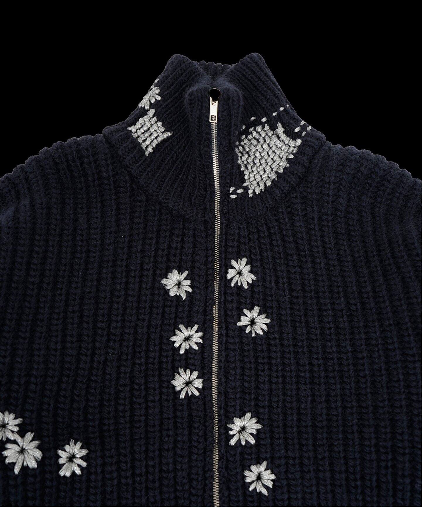 doublet × WISM】別注 DARNING CUTOFF DRIVERS KNIT（ニット／セーター 
