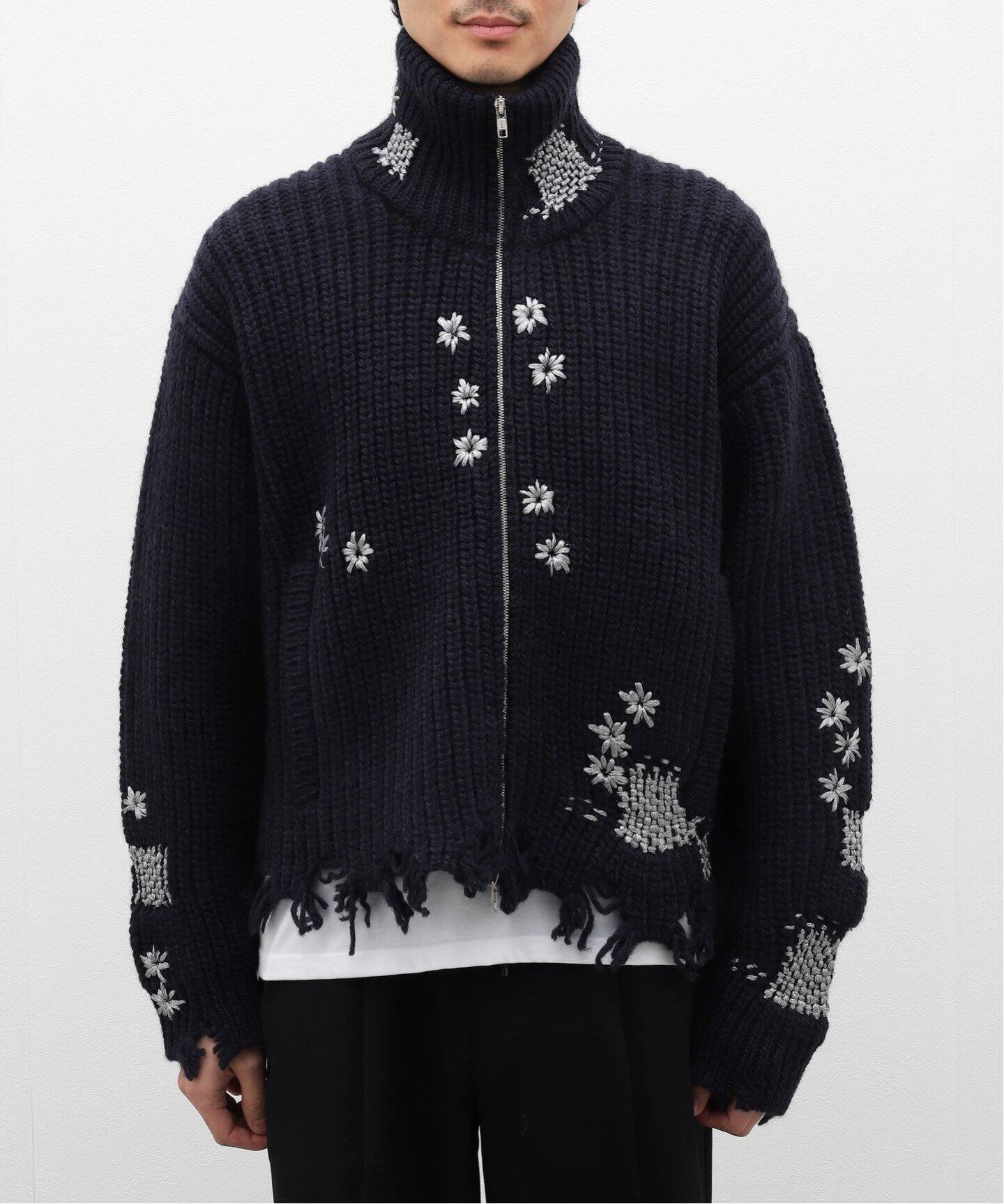 doublet × WISM】別注 DARNING CUTOFF DRIVERS KNIT（ニット／セーター 