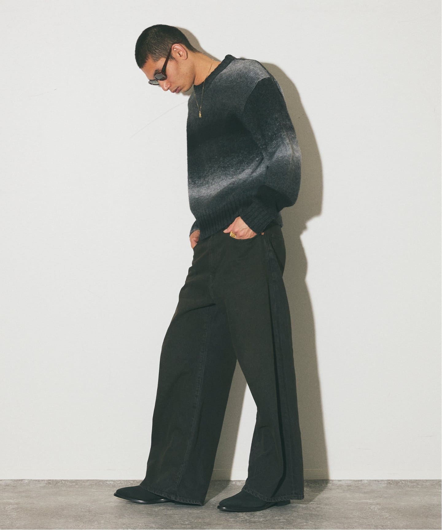 JOURNAL STANDARD - 【美品】ジャーナルスタンダードリサージ　ウール100 ボーダーニット ブラッシュド グラデーションボーダーニット（ニット／セーター