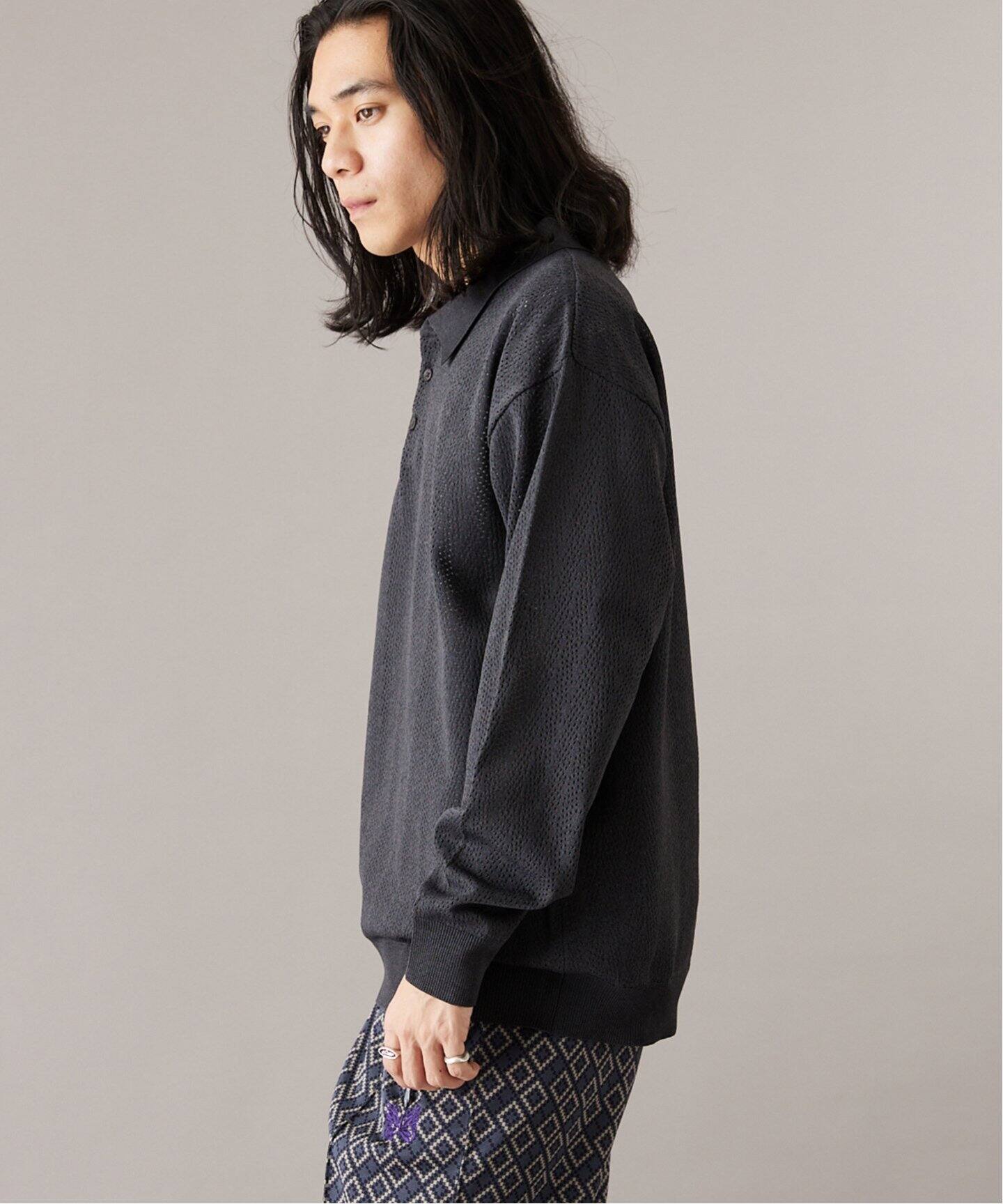 JOURNAL STANDARD  ニット ポロシャツ JOURNAL STANDARD（ジャーナルスタンダード）の「透かし編み