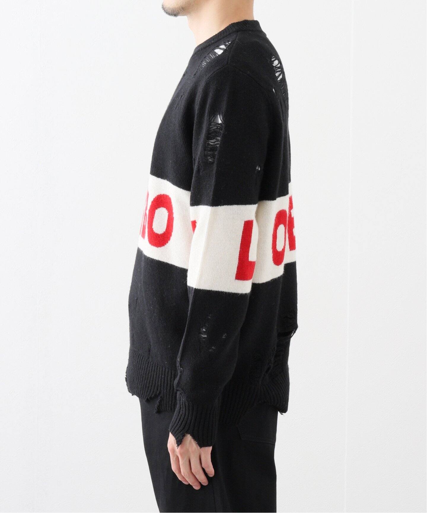 Charles Jeffrey LOVERBOY】 DISTRESSED LOVERBOY LOGO JUMPER（ニット 