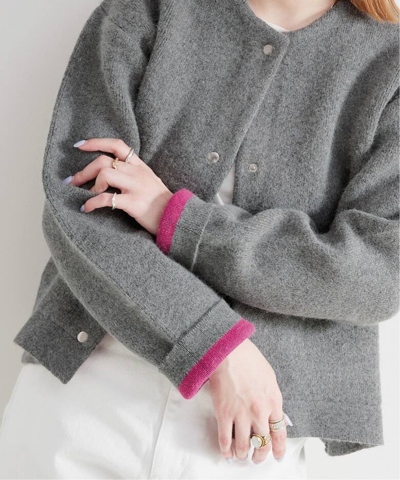 追加2》2層スムース編みニットブルゾン（カーディガン）｜B.C STOCK  