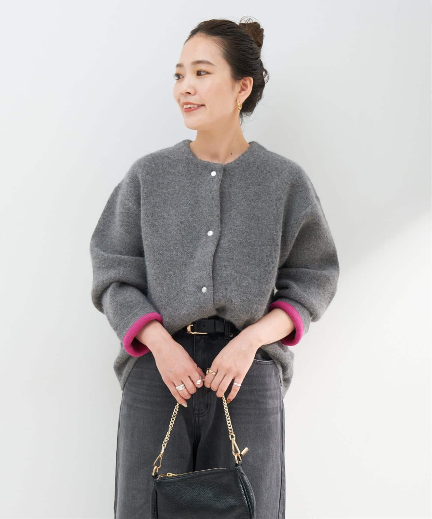 追加3》2層スムース編みニットブルゾン（カーディガン）｜B.C STOCK