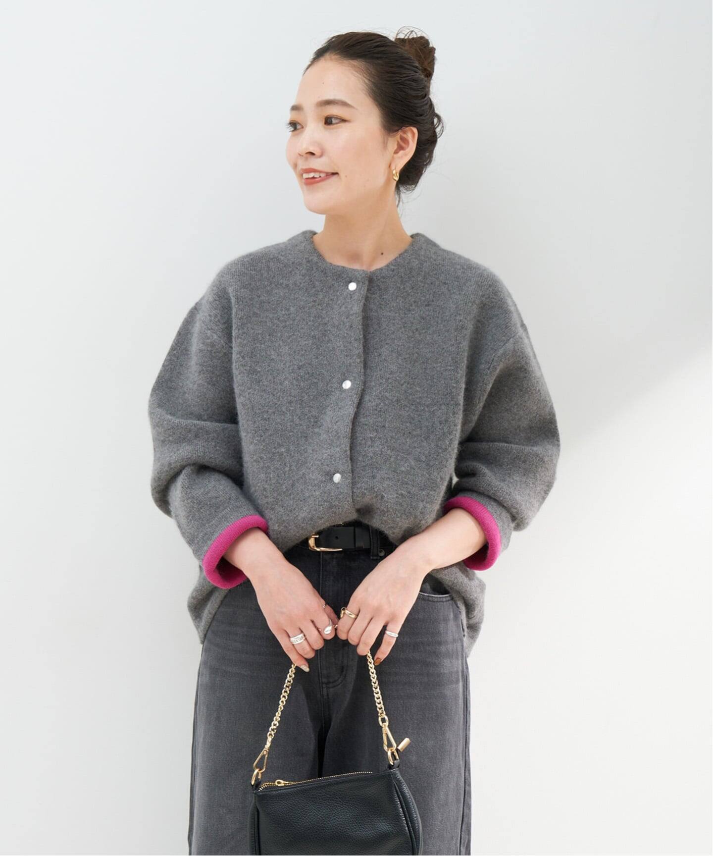 追加6》2層スムース編みニットブルゾン（カーディガン）｜B.C STOCK