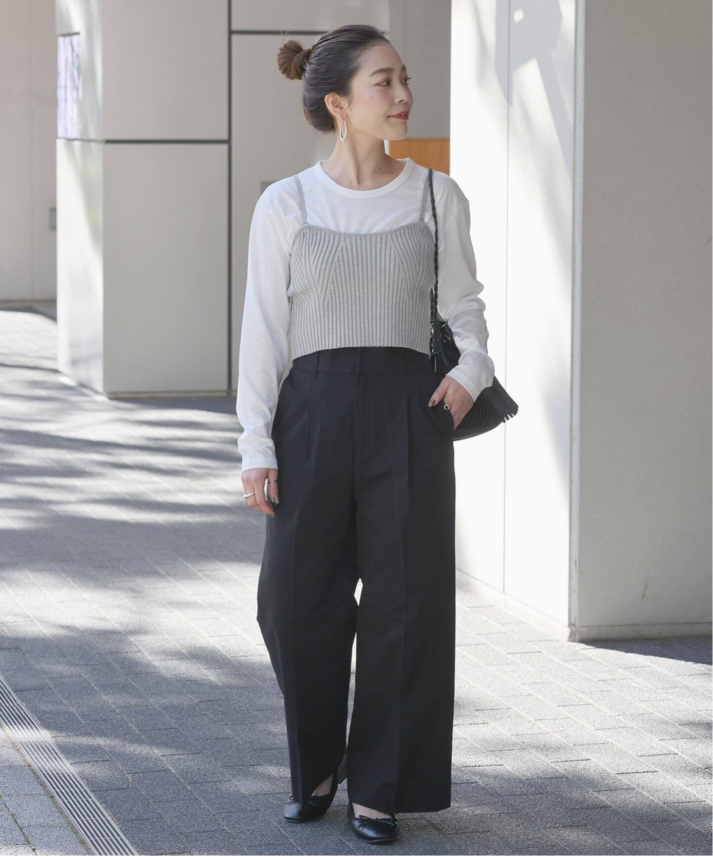ニットビスチェ付きロンT（Tシャツ／カットソー）｜B.C STOCK（ベー 