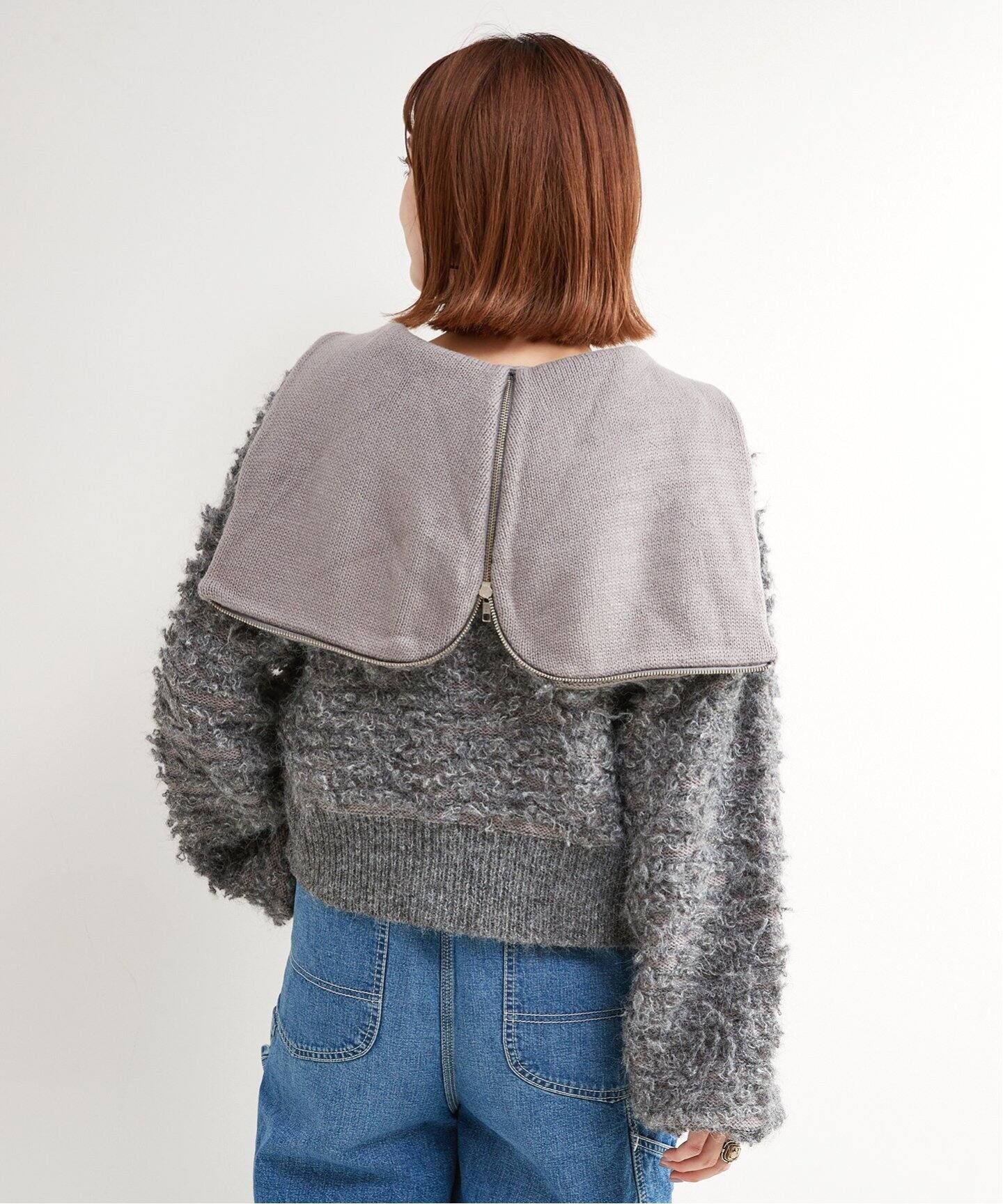 ループブークレーフードニットブルゾン（カーディガン）｜B.C STOCK