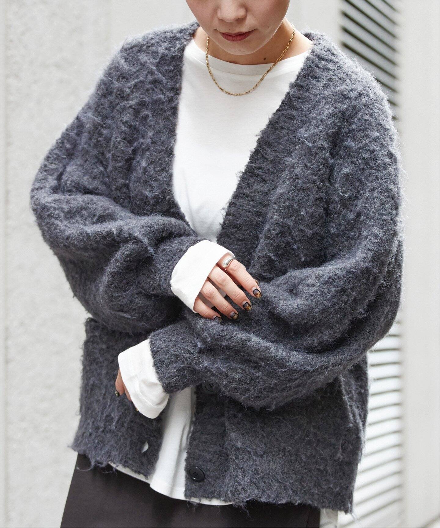 追加》Vネック起毛シャギーカーディガン（カーディガン）｜B.C STOCK