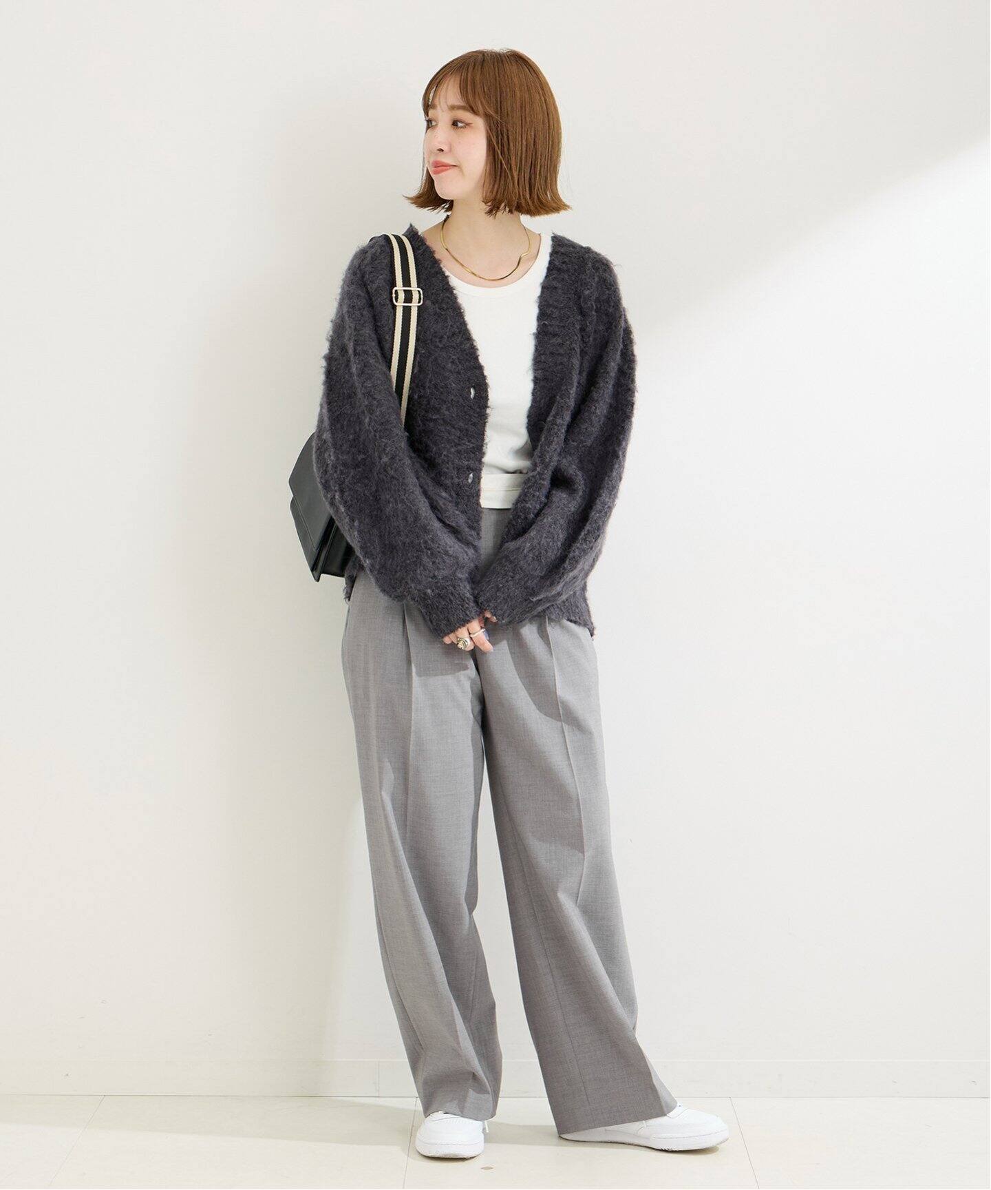 追加》Vネック起毛シャギーカーディガン（カーディガン）｜B.C