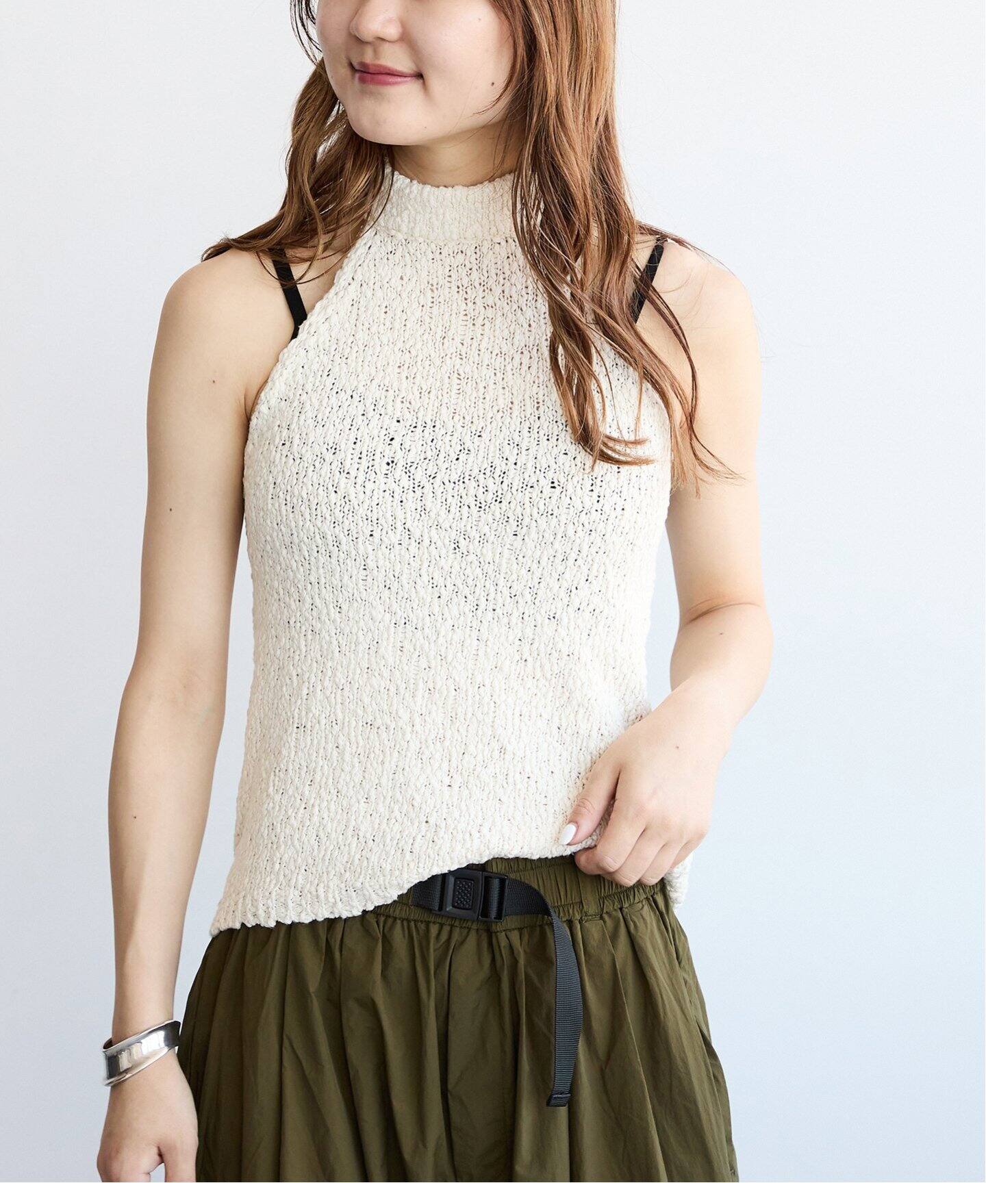 TODAYFUL ガラガラ Halterneck Apron Tops オリーブ 