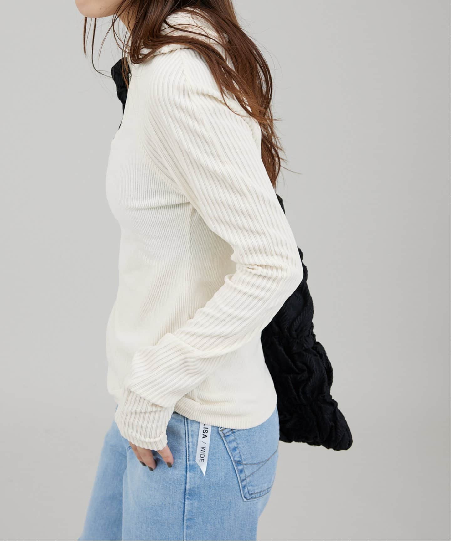 KIJUN/キジュン Corduroy Half Zip-Up Top（ニット／セーター