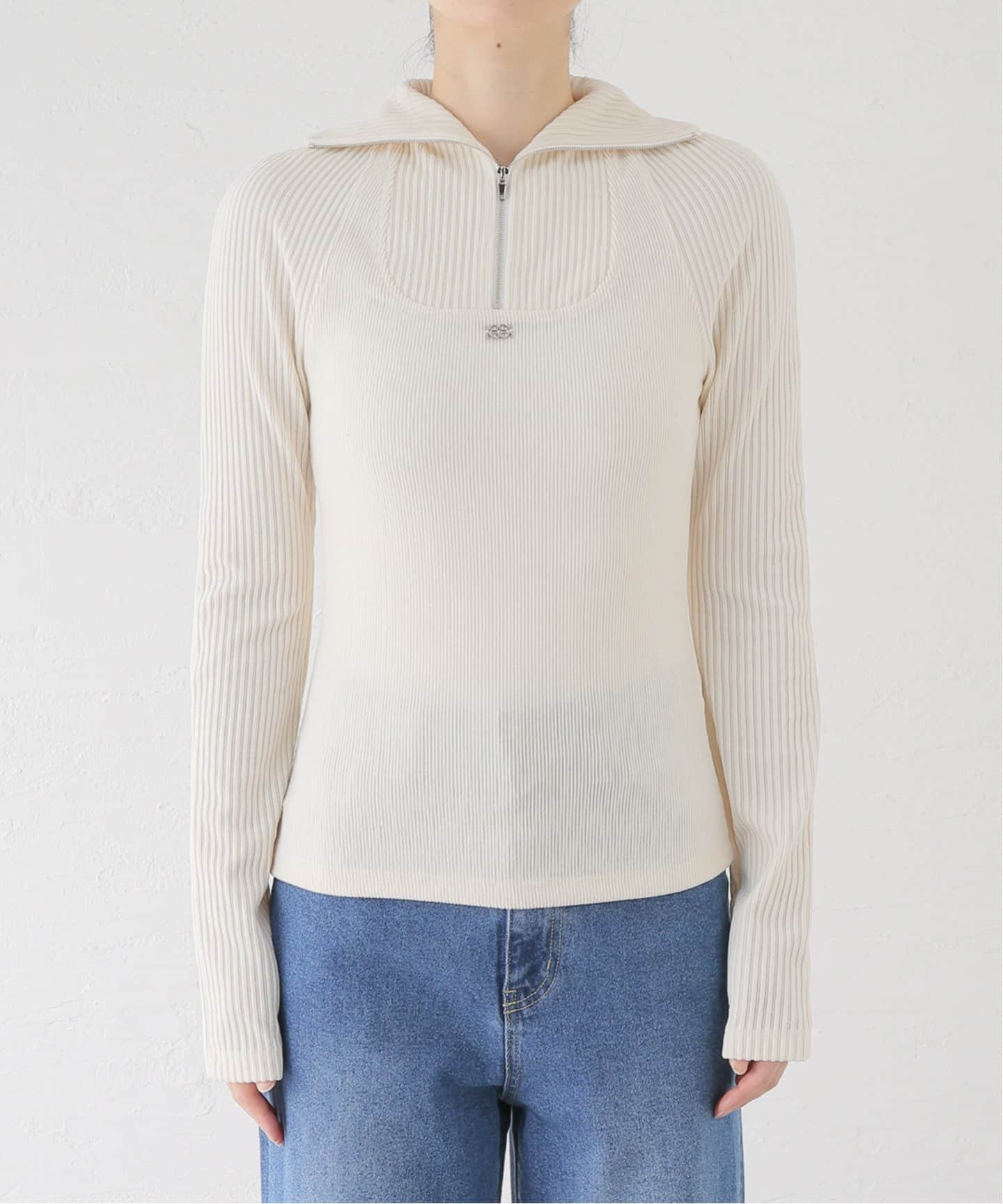 KIJUN/キジュン Corduroy Half Zip-Up Top（ニット／セーター