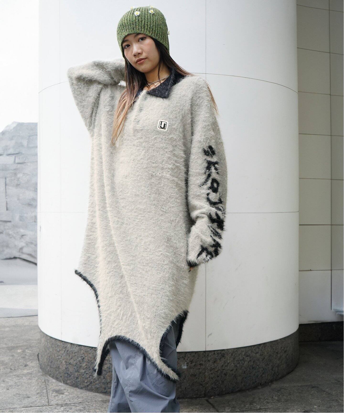 irojikake/イロジカケ FLUFFY RUGBY SHIRT SUPER LONG IG24AWKT19 