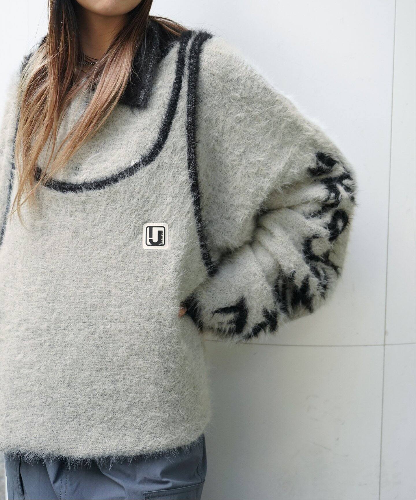 irojikake/イロジカケ FLUFFY RUGBY SHIRT SUPER LONG IG24AWKT19 