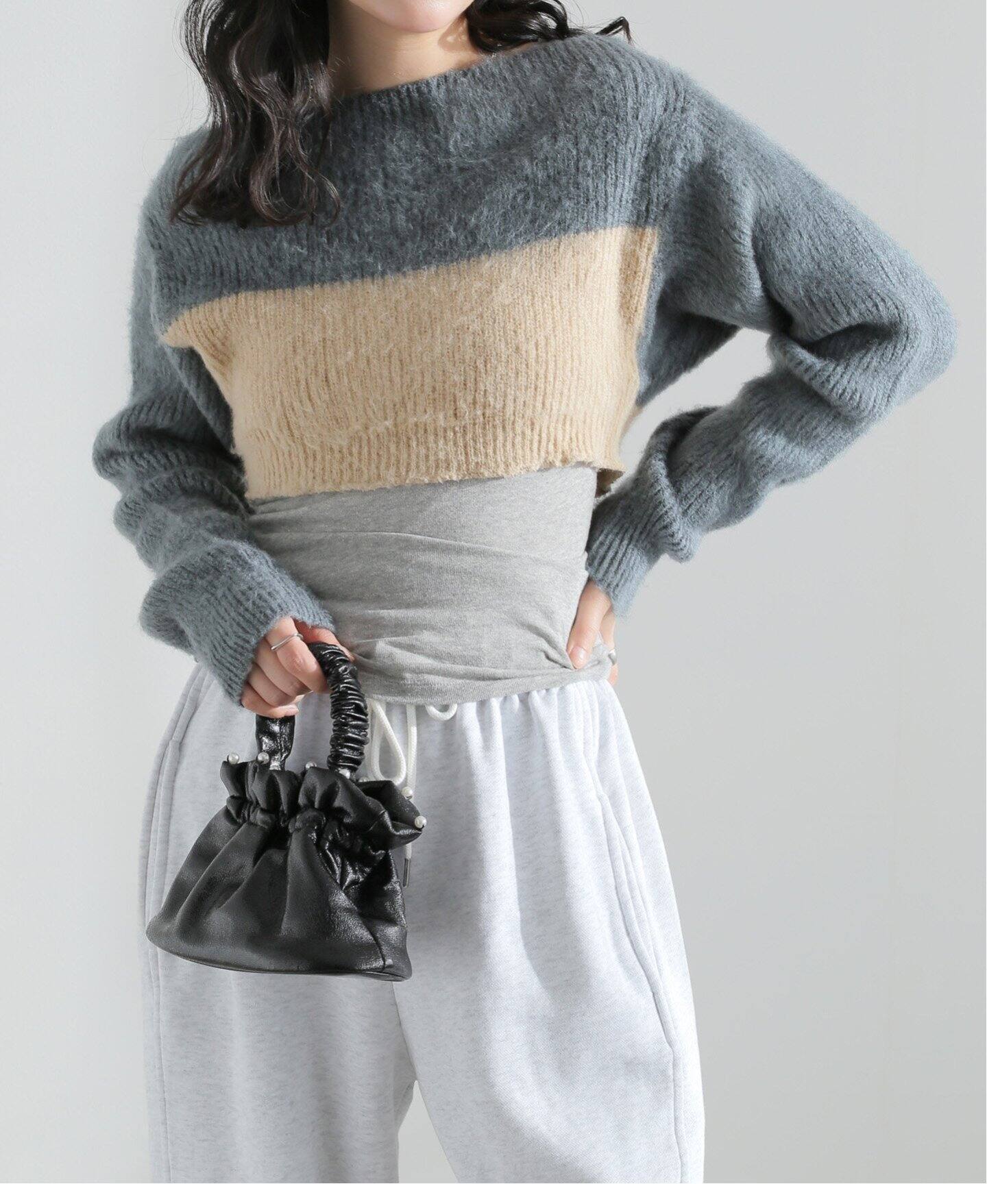 kotohayokozawa/コトハヨコザワ FUZZY SHORT KNIT（ニット／セーター 
