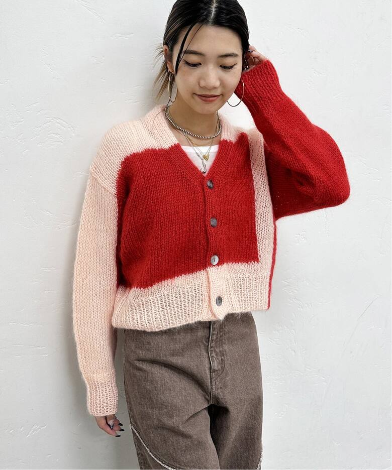 NOMA t.d. / ノーマティーディー ハンドニットモヘア混カーディガン 