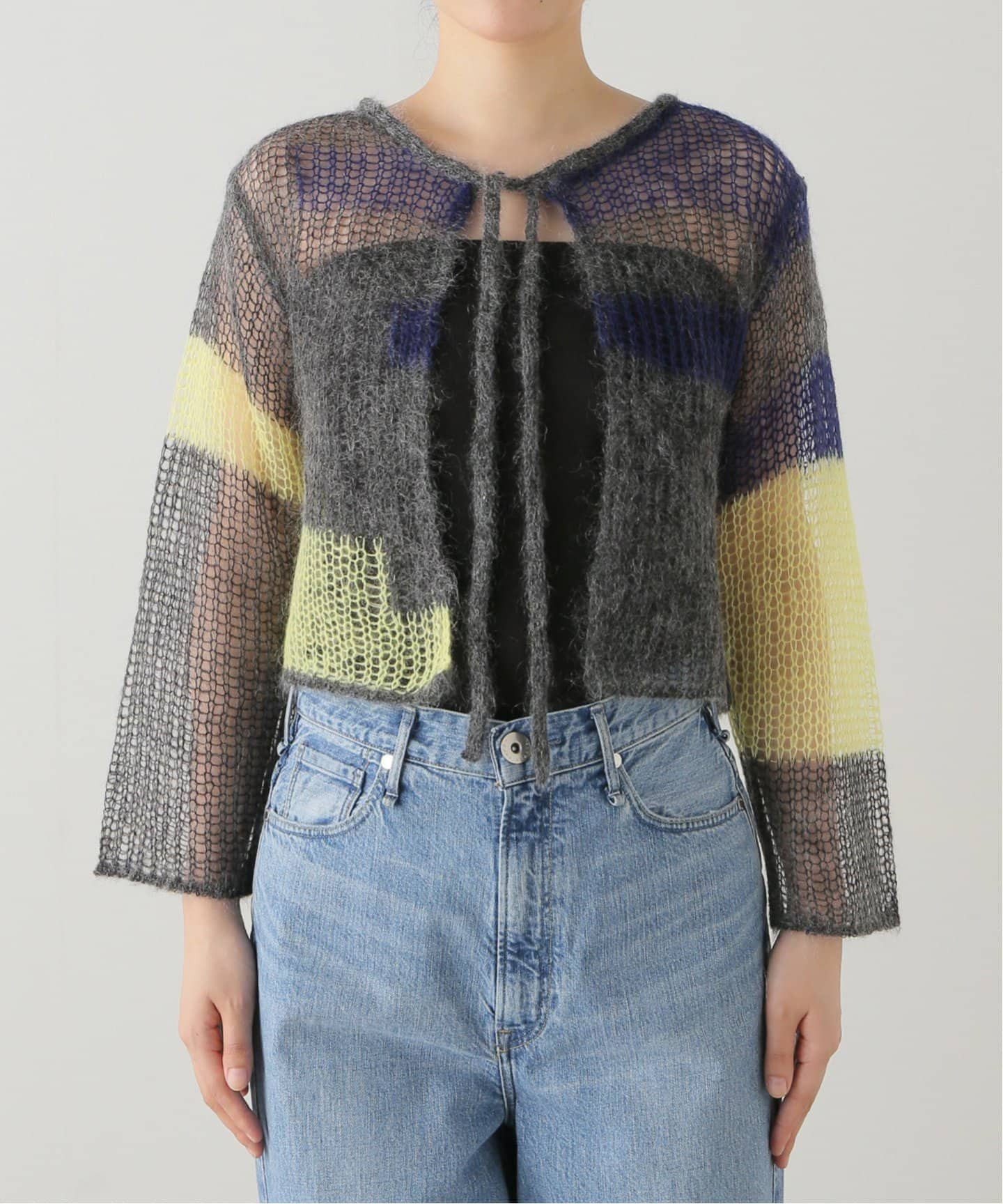 トップス soduk / sd patchwork knit cardigan soduk / sd patchwork knit cardigan