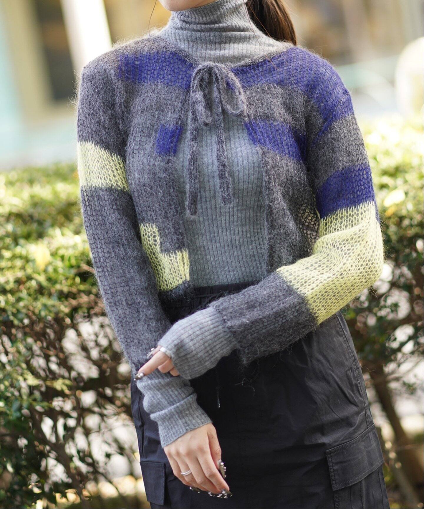 soduk / スドーク patchwork knit cardigan（カーディガン）｜JOINT  