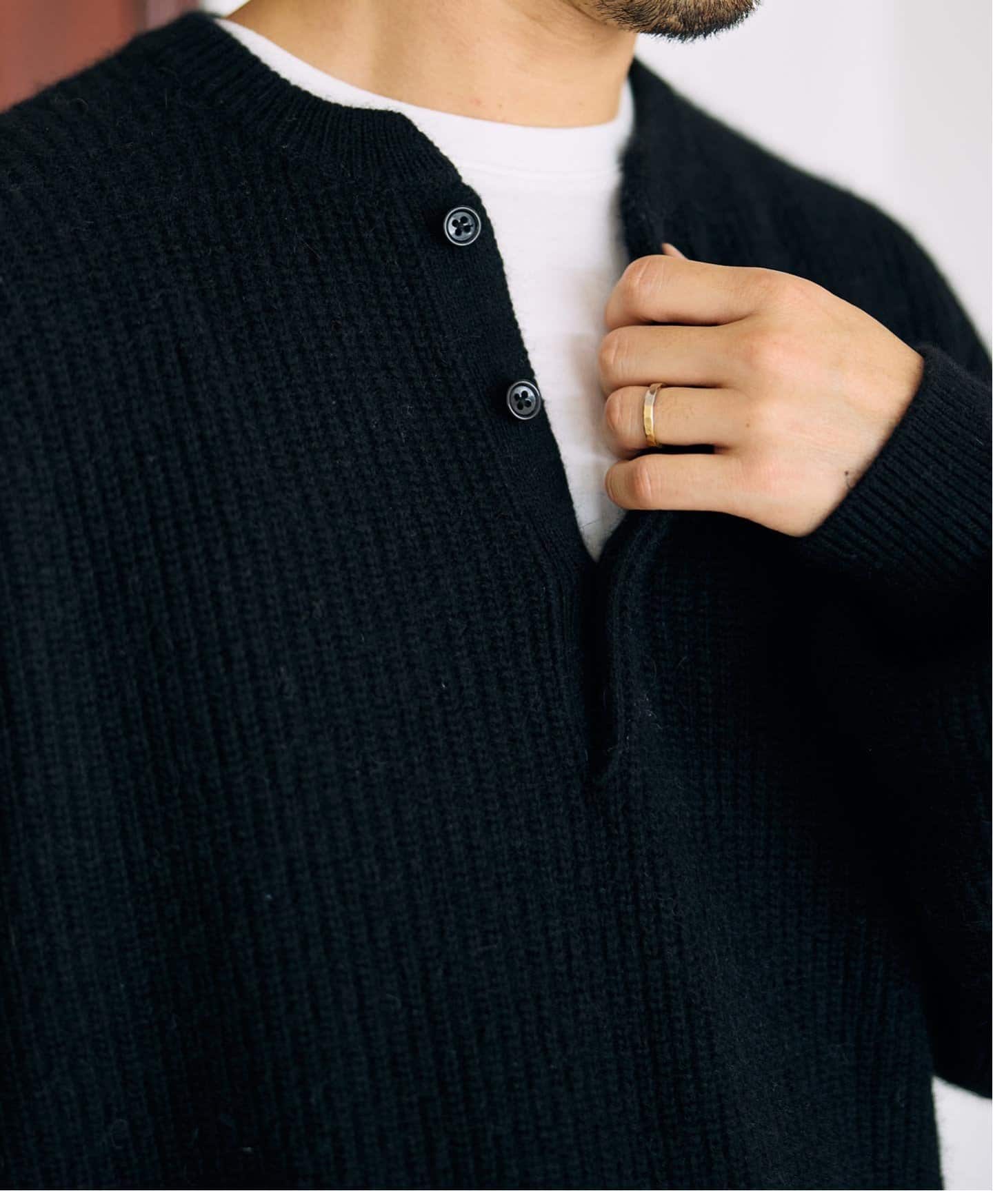 SOFT ANGORA BLEND アゼヘンリーネックニット（ニット／セーター