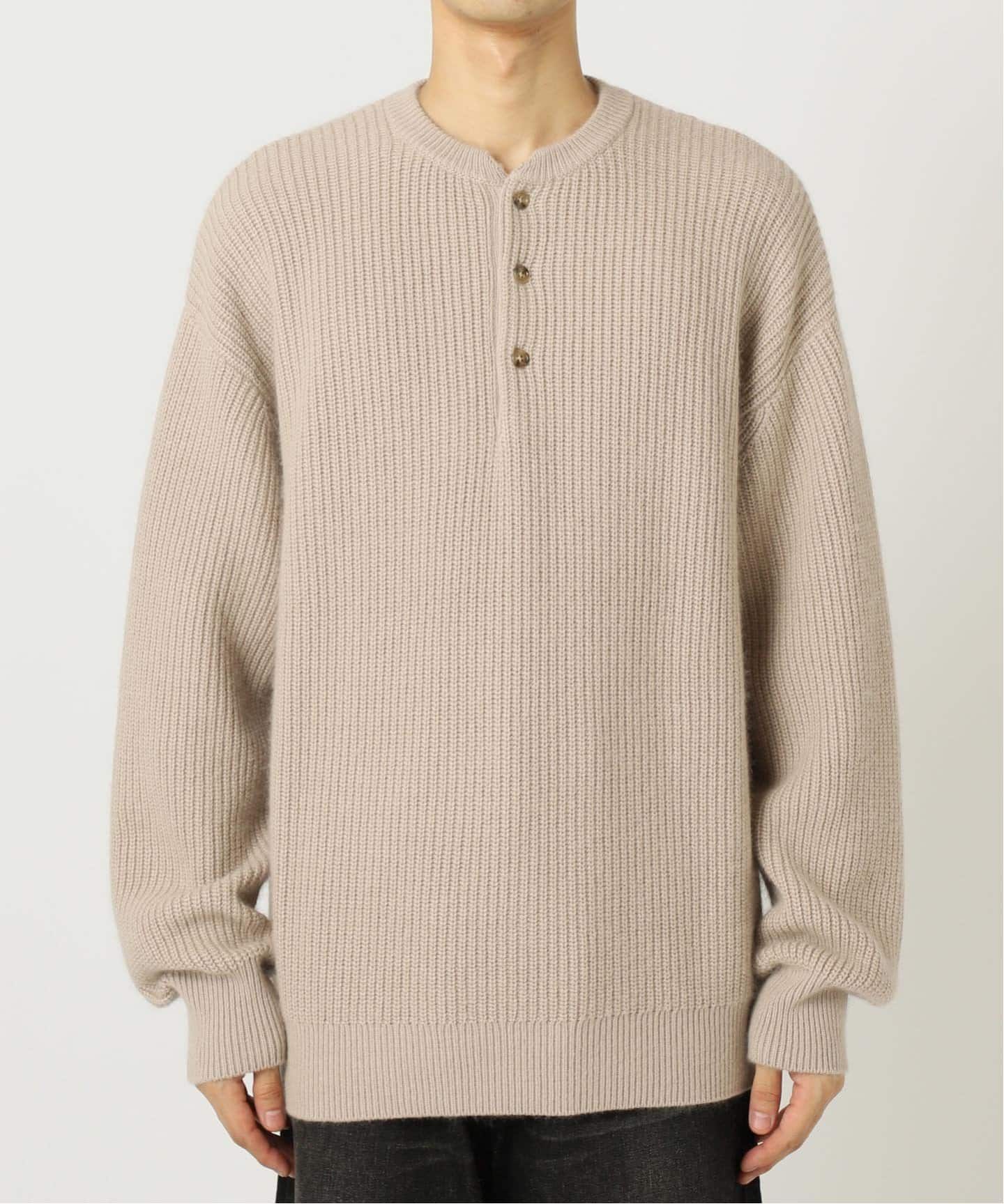 SOFT ANGORA BLEND アゼヘンリーネックニット（ニット／セーター