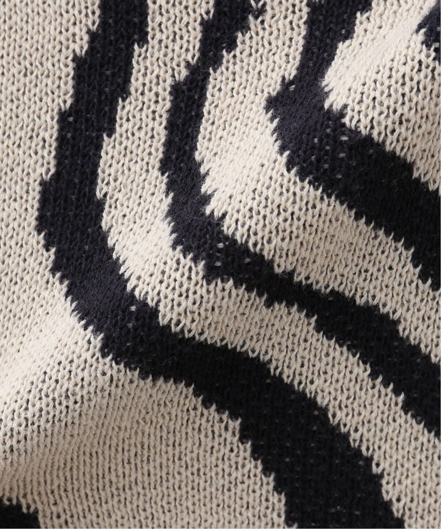 OBEY 抽象模様 カーディガン ブラック/ホワイト Dot and Stripes CHILD WOMAN 別注!! AMOSSAミラノリブ BIG