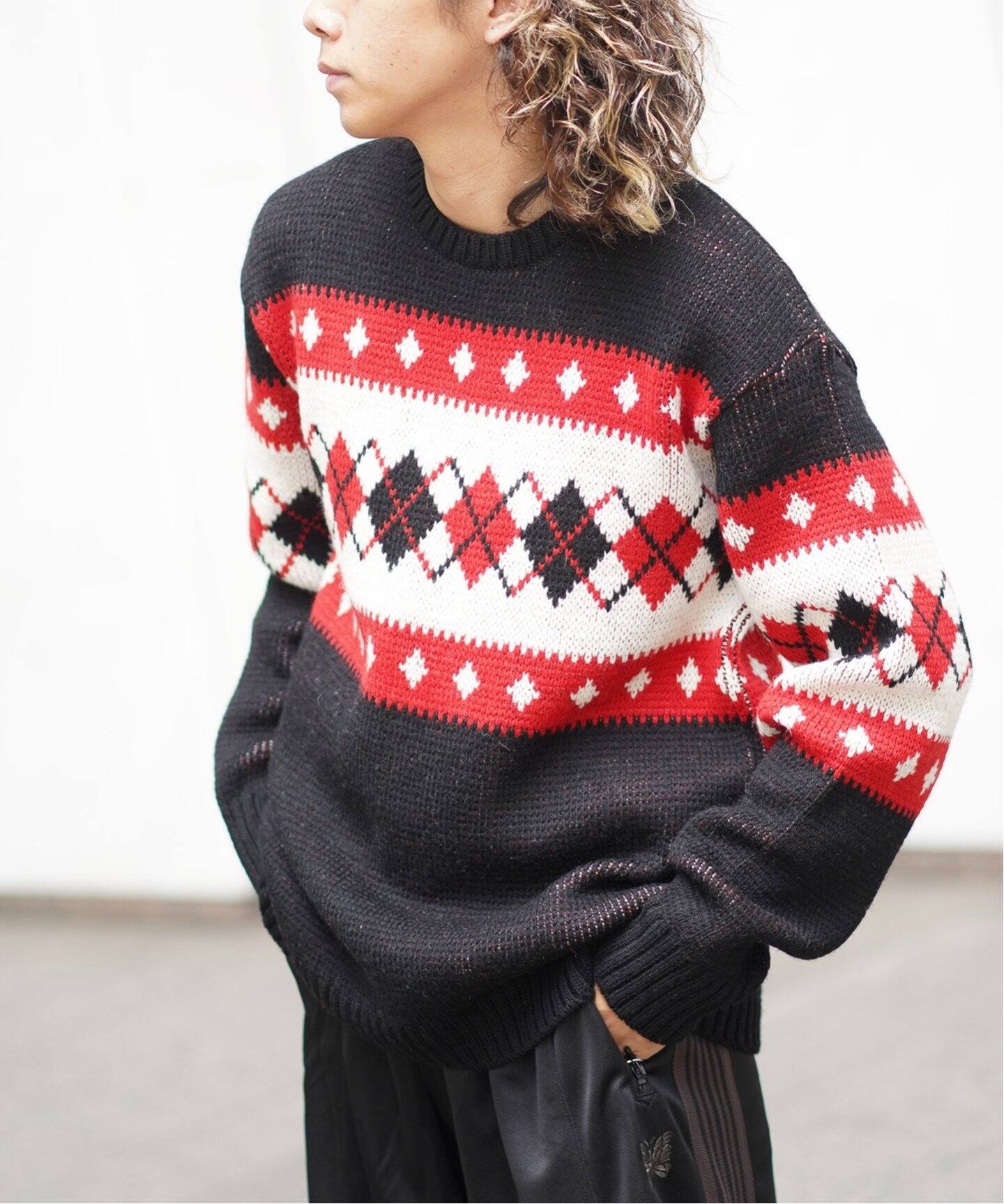 NEEDLES / ニードルズ Crew Neck Sweater - Argyle（ニット／セーター 